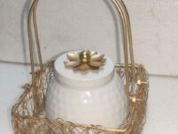 4 inch Jar in metal basket